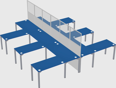 Shared l-shape cubicle
