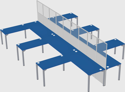 Shared l-shape cubicle