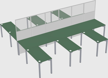 Shared l-shape cubicle