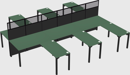 Shared l-shape cubicle