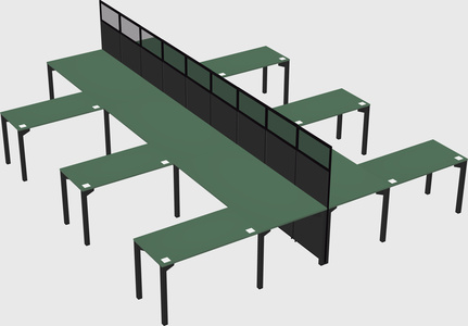 Shared l-shape cubicle
