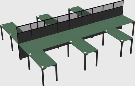 Shared l-shape cubicle