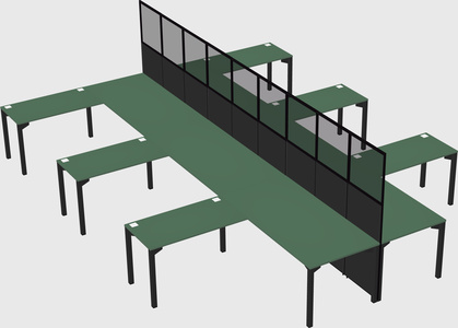Shared l-shape cubicle