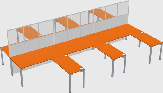 Shared l-shape cubicle