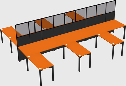 Shared l-shape cubicle
