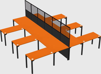 Shared l-shape cubicle