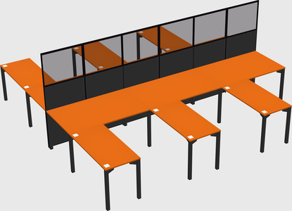 Shared l-shape cubicle