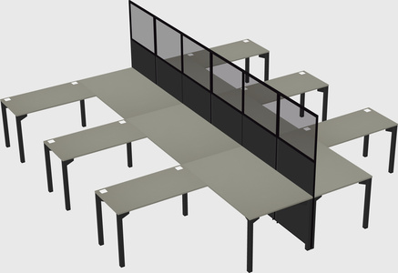 Shared l-shape cubicle