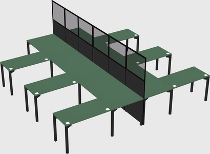 Shared l-shape cubicle