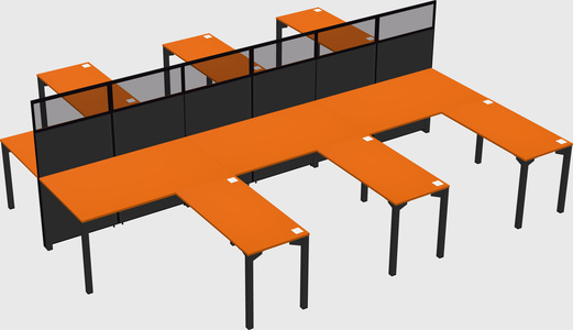 Shared l-shape cubicle