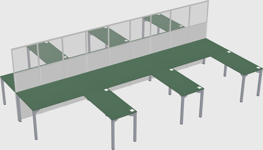 Shared l-shape cubicle