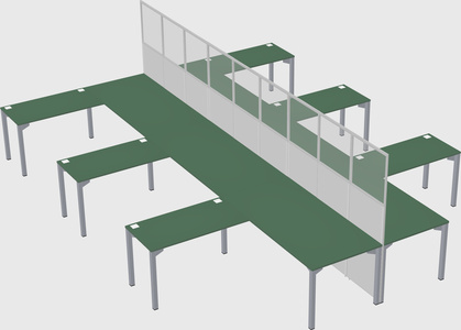 Shared l-shape cubicle
