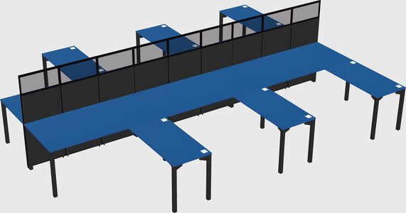 Shared l-shape cubicle
