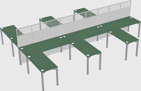 Shared l-shape cubicle