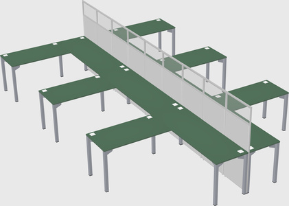 Shared l-shape cubicle