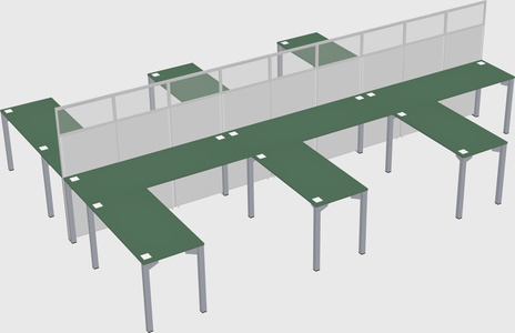 Shared l-shape cubicle
