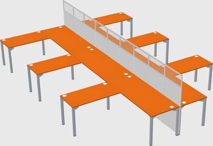Shared l-shape cubicle
