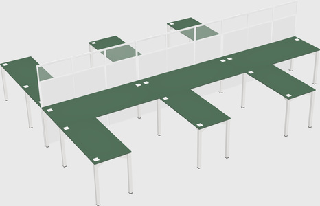 Shared l-shape cubicle