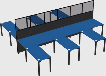 Shared l-shape cubicle
