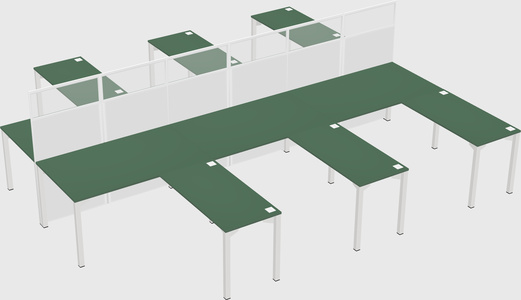 Shared l-shape cubicle