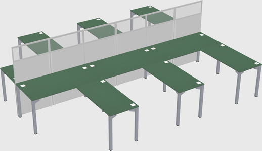 Shared l-shape cubicle