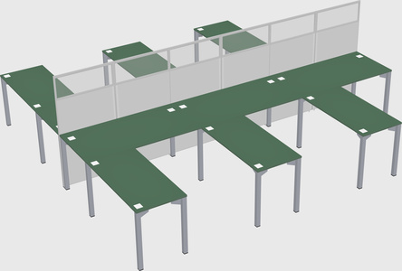 Shared l-shape cubicle
