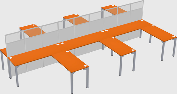 Shared l-shape cubicle