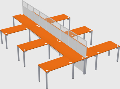 Shared l-shape cubicle