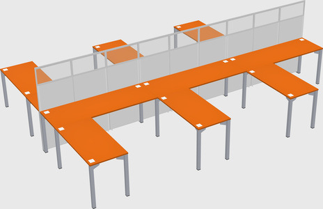Shared l-shape cubicle