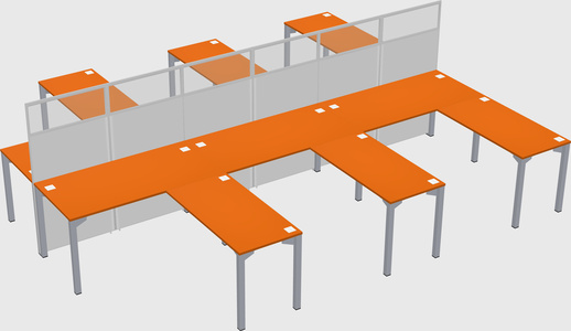 Shared l-shape cubicle