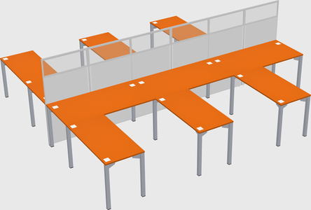 Shared l-shape cubicle
