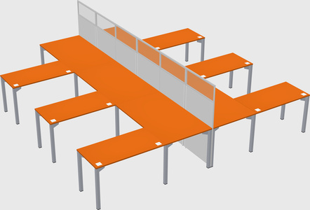 Shared l-shape cubicle