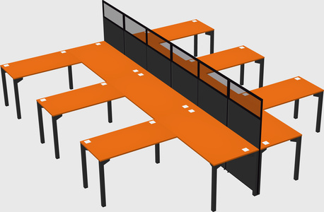 Shared l-shape cubicle