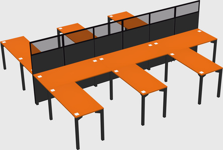 Shared l-shape cubicle