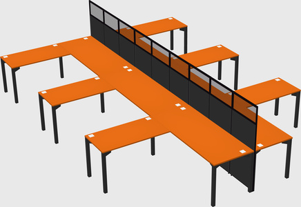 Shared l-shape cubicle