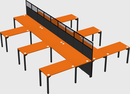 Shared l-shape cubicle