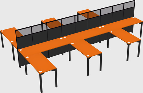 Shared l-shape cubicle
