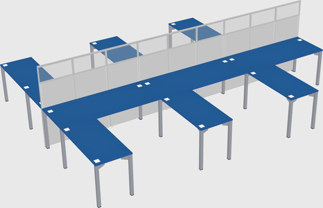 Shared l-shape cubicle