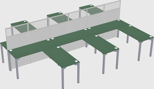 Shared l-shape cubicle