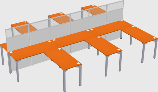 Shared l-shape cubicle