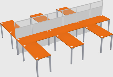 Shared l-shape cubicle