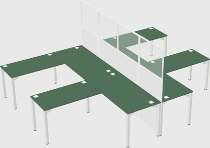 Shared l-shape cubicle