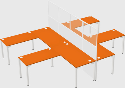 Shared l-shape cubicle