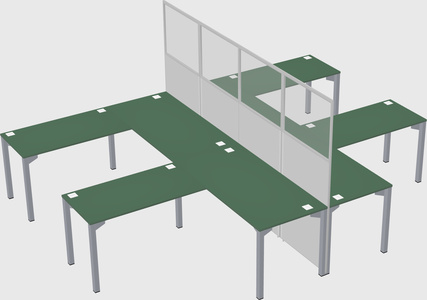 Shared l-shape cubicle