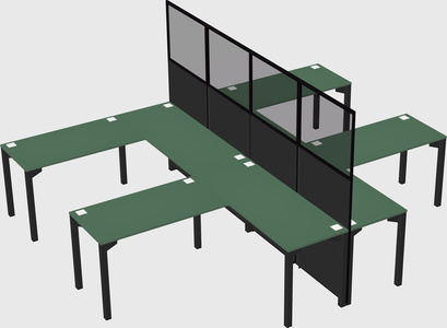 Shared l-shape cubicle