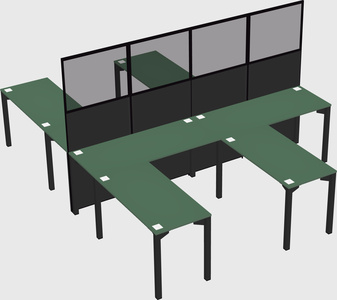 Shared l-shape cubicle