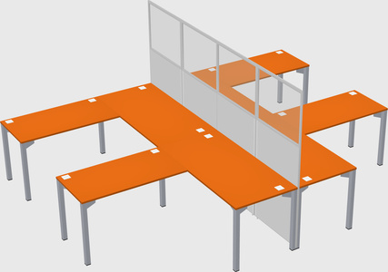 Shared l-shape cubicle