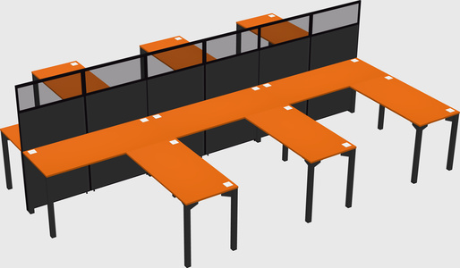 Shared l-shape cubicle