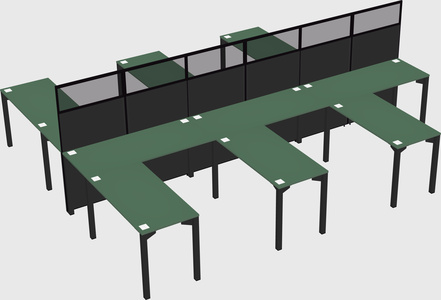 Shared l-shape cubicle