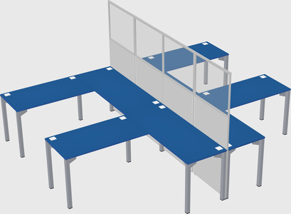 Shared l-shape cubicle